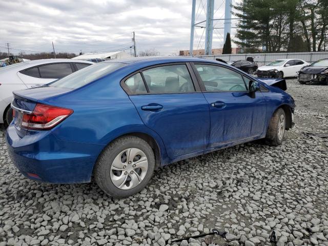 19XFB2F53DE280089 - 2013 HONDA CIVIC LX BLUE photo 3