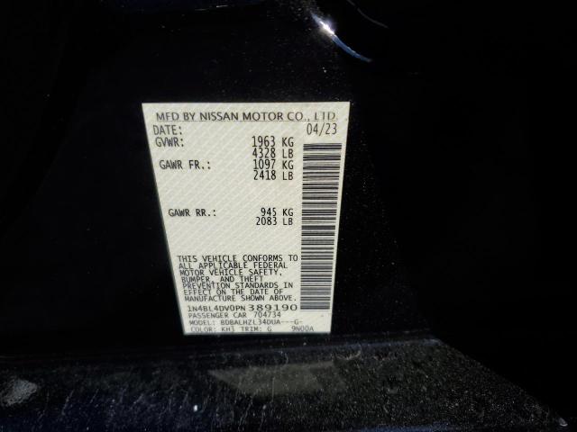 1N4BL4DV0PN389190 - 2023 NISSAN ALTIMA SV BLACK photo 12