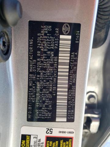 4T1B11HK2KU738486 - 2019 TOYOTA CAMRY L SILVER photo 13