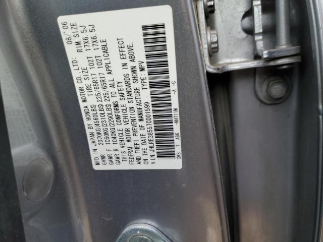 JHLRE38557C001599 - 2007 HONDA CR-V EX SILVER photo 13