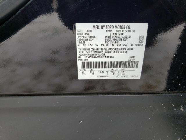 1FM5K8AR9KGA30955 - 2019 FORD EXPLORER POLICE INTERCEPTOR BLACK photo 13