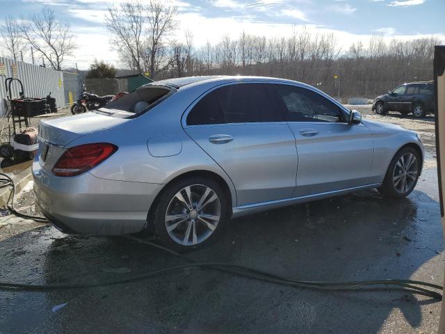 55SWF4KB4FU033414 - 2015 MERCEDES-BENZ C 300 4MATIC SILVER photo 3