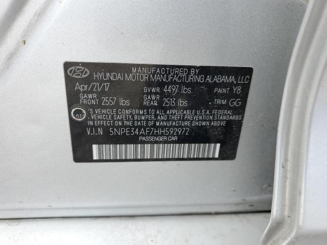 5NPE34AF7HH592972 - 2017 HYUNDAI SONATA SPORT SILVER photo 12