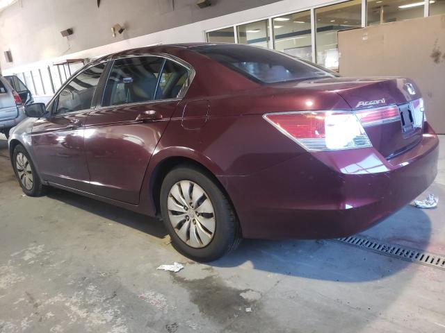 1HGCP2F31CA205235 - 2012 HONDA ACCORD LX BURGUNDY photo 2