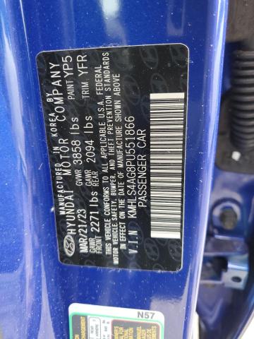 KMHLS4AG8PU551866 - 2023 HYUNDAI ELANTRA SEL BLUE photo 13