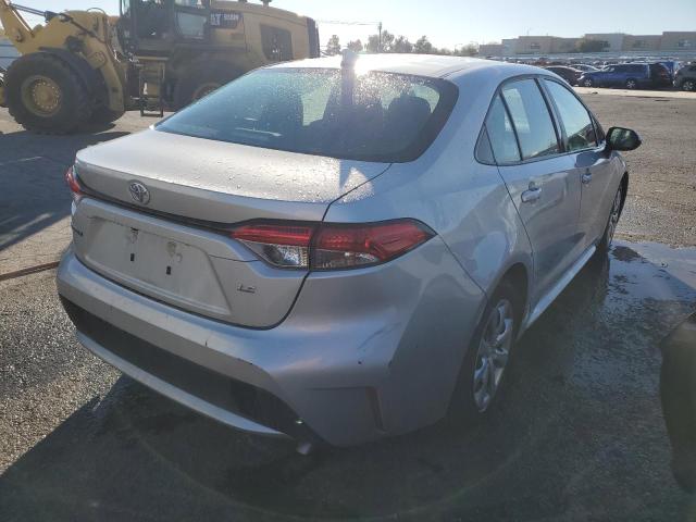 5YFEPMAE0MP238123 - 2021 TOYOTA COROLLA LE SILVER photo 3