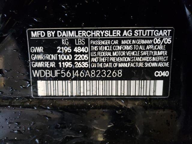 WDBUF56J46A823268 - 2006 MERCEDES-BENZ E 350 BLACK photo 12