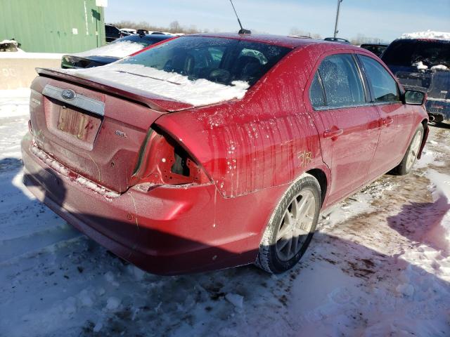 3FAHP0JA0CR337493 - 2012 FORD FUSION SEL RED photo 3