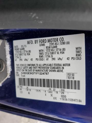 NM0GE9G71F1224787 - 2015 FORD TRANSIT CO TITANIUM BLUE photo 14