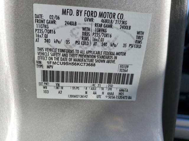 1FMCU95H56KC73688 - 2006 FORD ESCAPE HEV SILVER photo 13