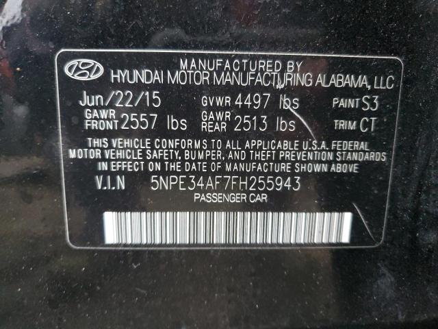 5NPE34AF7FH255943 - 2015 HYUNDAI SONATA SPORT BLACK photo 12