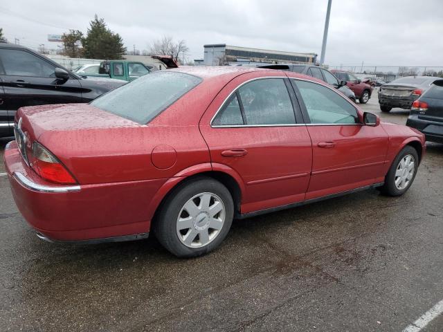 1LNHM86S24Y683868 - 2004 LINCOLN LS RED photo 3