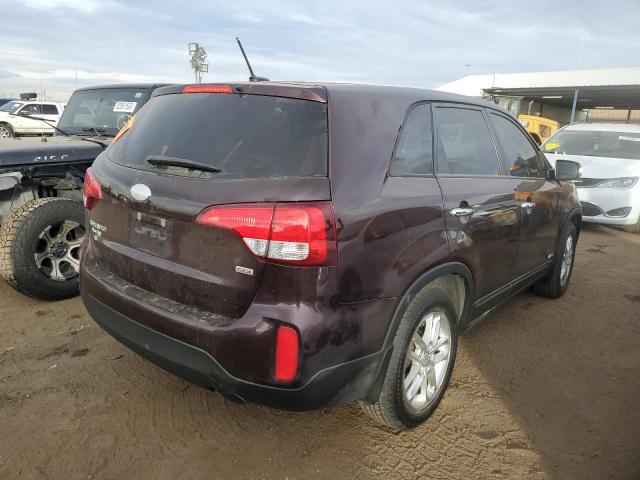 5XYKTCA61EG543542 - 2014 KIA SORENTO LX BURGUNDY photo 3