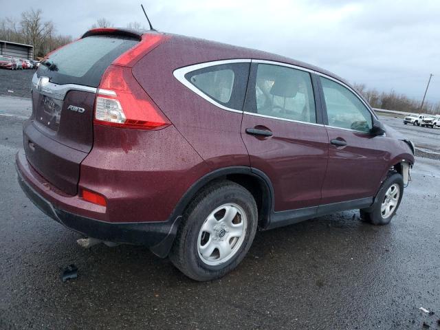 2HKRM4H39FH689906 - 2015 HONDA CR-V LX BURGUNDY photo 3