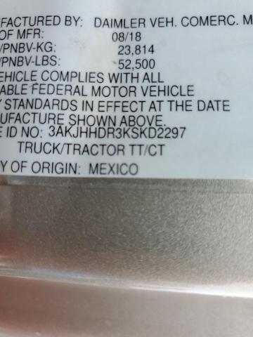 3AKJHHDR3KSKD2297 - 2019 FREIGHTLINER CASCADIA 1 Сұр фото 10