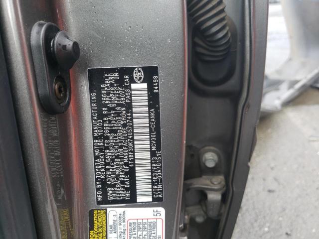 4T1BF30K74U570744 - 2004 TOYOTA CAMRY LE GRAY photo 13