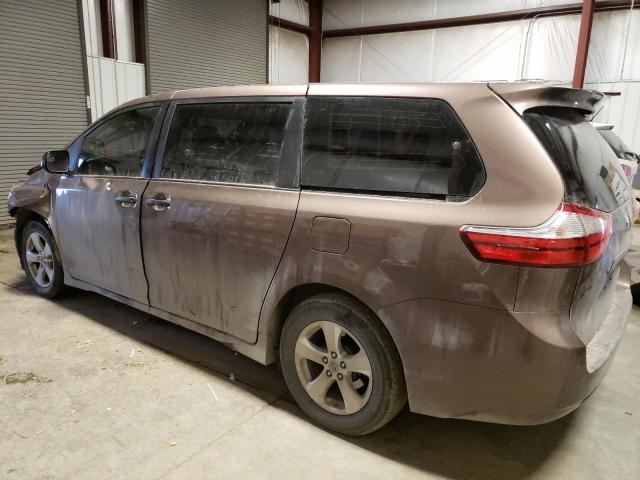 5TDZZ3DC0JS933222 - 2018 TOYOTA SIENNA L BROWN photo 2