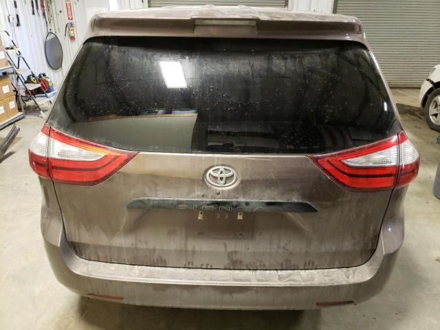 5TDZZ3DC0JS933222 - 2018 TOYOTA SIENNA L BROWN photo 6