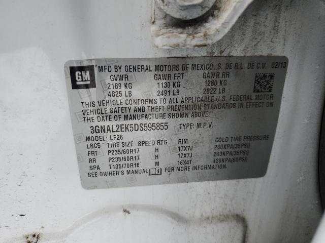 3GNAL2EK5DS595855 - 2013 CHEVROLET CAPTIVA LS 白色 照片 13