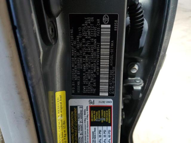4T4BF1FK7DR288542 - 2013 TOYOTA CAMRY L GRAY photo 12