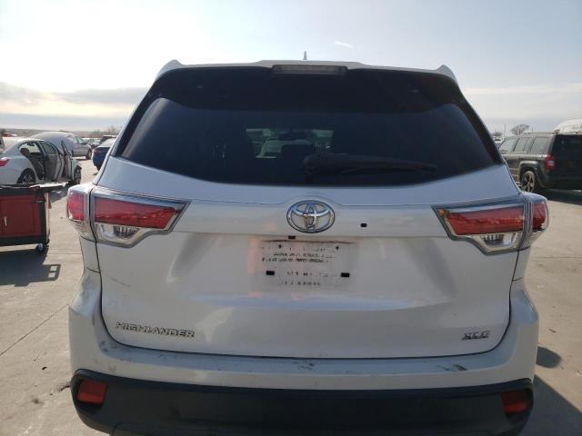 5TDKKRFH6GS127864 - 2016 TOYOTA HIGHLANDER XLE WHITE photo 6