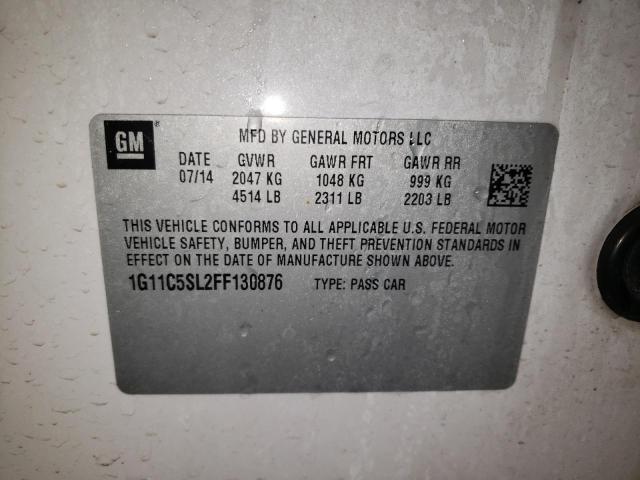 1G11C5SL2FF130876 - 2015 CHEVROLET MALIBU 1LT WHITE photo 12