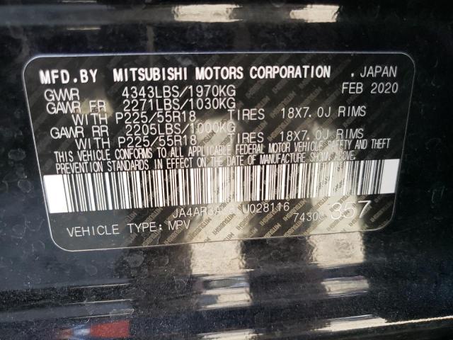 JA4AR3AU8LU028116 - 2020 MITSUBISHI OUTLANDER ES შავი ფოტო 13