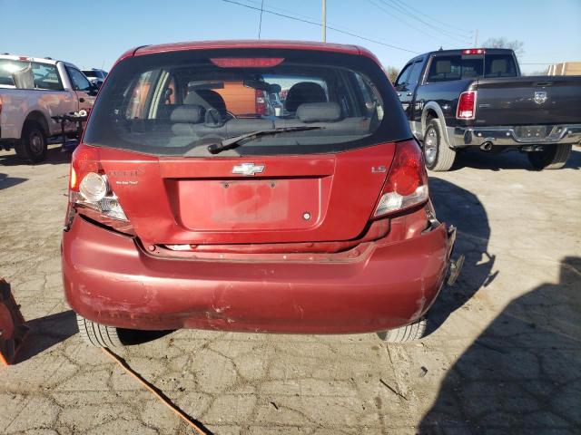 KL1TD66687B691087 - 2007 CHEVROLET AVEO BASE BURGUNDY photo 6