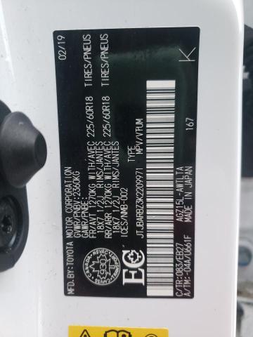 JTJBARBZ3K2209971 - 2019 LEXUS NX 300 BASE თეთრი ფოტო 14