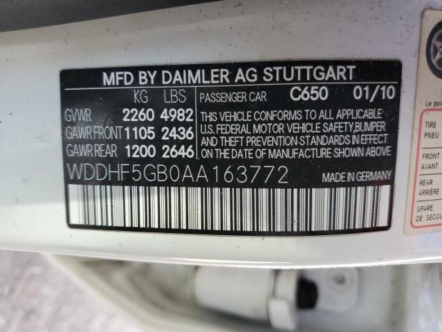 WDDHF5GB0AA163772 - 2010 MERCEDES-BENZ E 350 WHITE photo 13