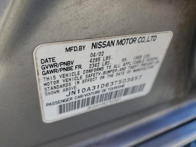 JN1DA31D63T503457 - 2003 NISSAN MAXIMA GLE GRAY photo 12