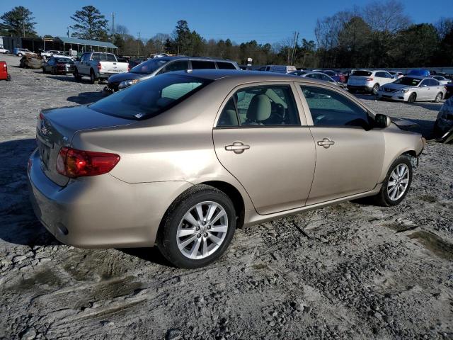 2T1BU40E09C120139 - 2009 TOYOTA COROLLA BASE BEIGE photo 3