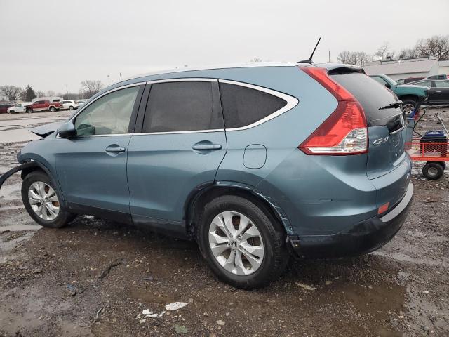 5J6RM4H78DL066444 - 2013 HONDA CR-V EXL TURQUOISE photo 2