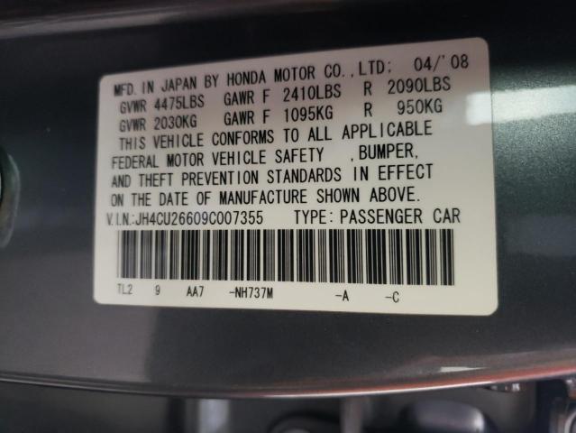 JH4CU26609C007355 - 2009 ACURA TSX GRAY photo 12