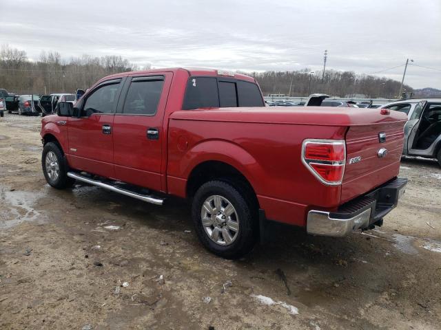 1FTFW1CTXCKE02542 - 2012 FORD F150 SUPERCREW RED photo 2