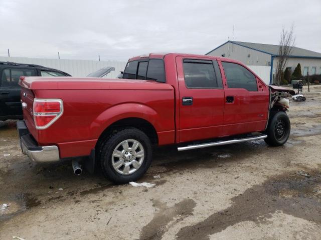 1FTFW1CTXCKE02542 - 2012 FORD F150 SUPERCREW RED photo 3