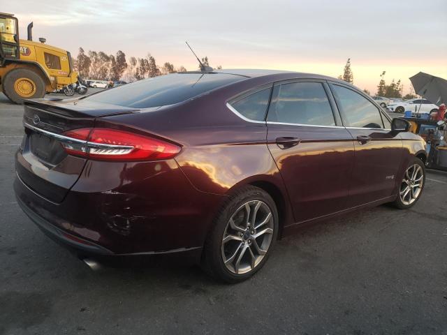 3FA6P0LU7HR165226 - 2017 FORD FUSION SE HYBRID BURGUNDY photo 3