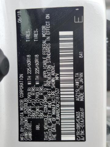 JTJBARBZXK2181537 - 2019 LEXUS NX 300 BASE 白色 照片 14