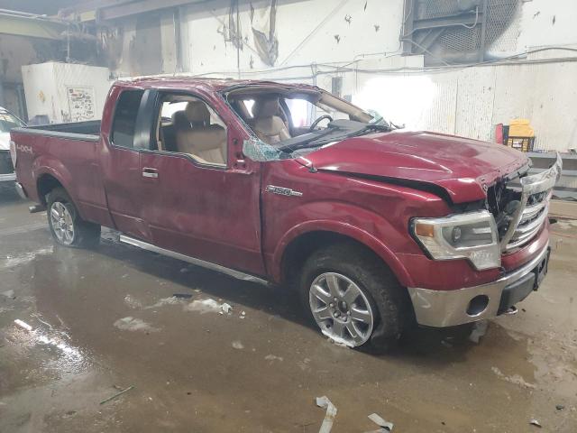 1FTFX1EF1DFB75675 - 2013 FORD F150 SUPER CAB MAROON photo 4