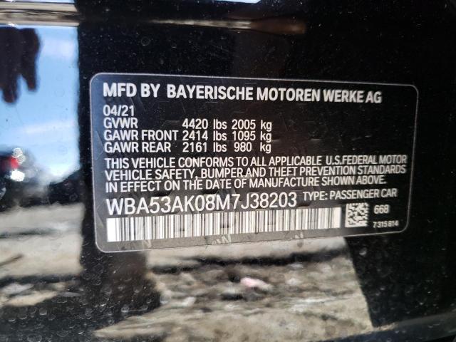 WBA53AK08M7J38203 - 2021 BMW 228I BLACK photo 12