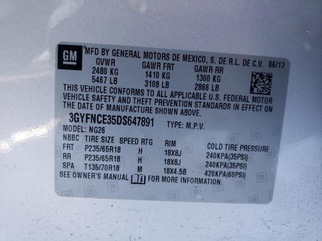 3GYFNCE35DS647891 - 2013 CADILLAC SRX LUXURY COLLECTION SILVER photo 14
