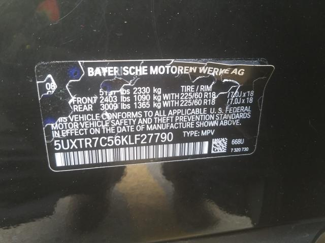 5UXTR7C56KLF27790 - 2019 BMW X3 SDRIVE30I  фото 10