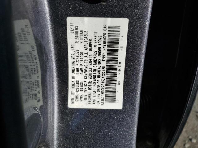 1HGCR2F35EA232578 - 2014 HONDA ACCORD LX GRAY photo 12