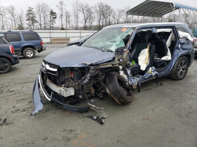 5TDKKRFH3GS129961 - 2016 TOYOTA HIGHLANDER XLE BLUE photo 1