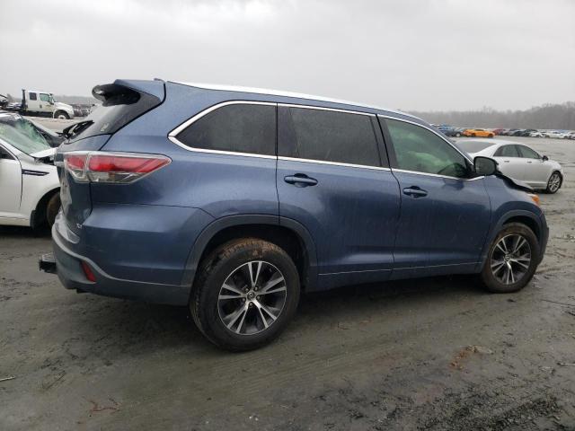 5TDKKRFH3GS129961 - 2016 TOYOTA HIGHLANDER XLE BLUE photo 3