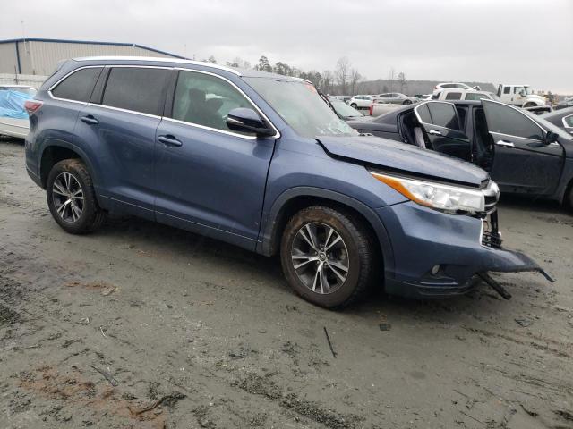 5TDKKRFH3GS129961 - 2016 TOYOTA HIGHLANDER XLE BLUE photo 4