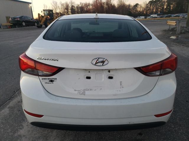 5NPDH4AE0EH478845 - 2014 HYUNDAI ELANTRA SE WHITE photo 6