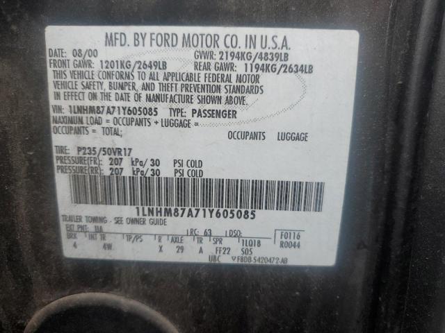 1LNHM87A71Y605085 - 2001 LINCOLN LS 黑色 照片 12