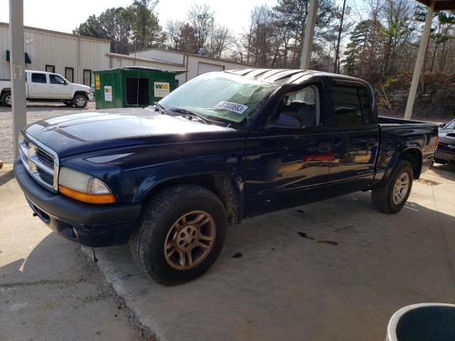 1D7HL38N84S737099 - 2004 DODGE DAKOTA QUAD SPORT BLUE photo 1