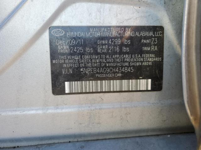 5NPEB4AC9CH434845 - 2012 HYUNDAI SONATA GLS BURN photo 12